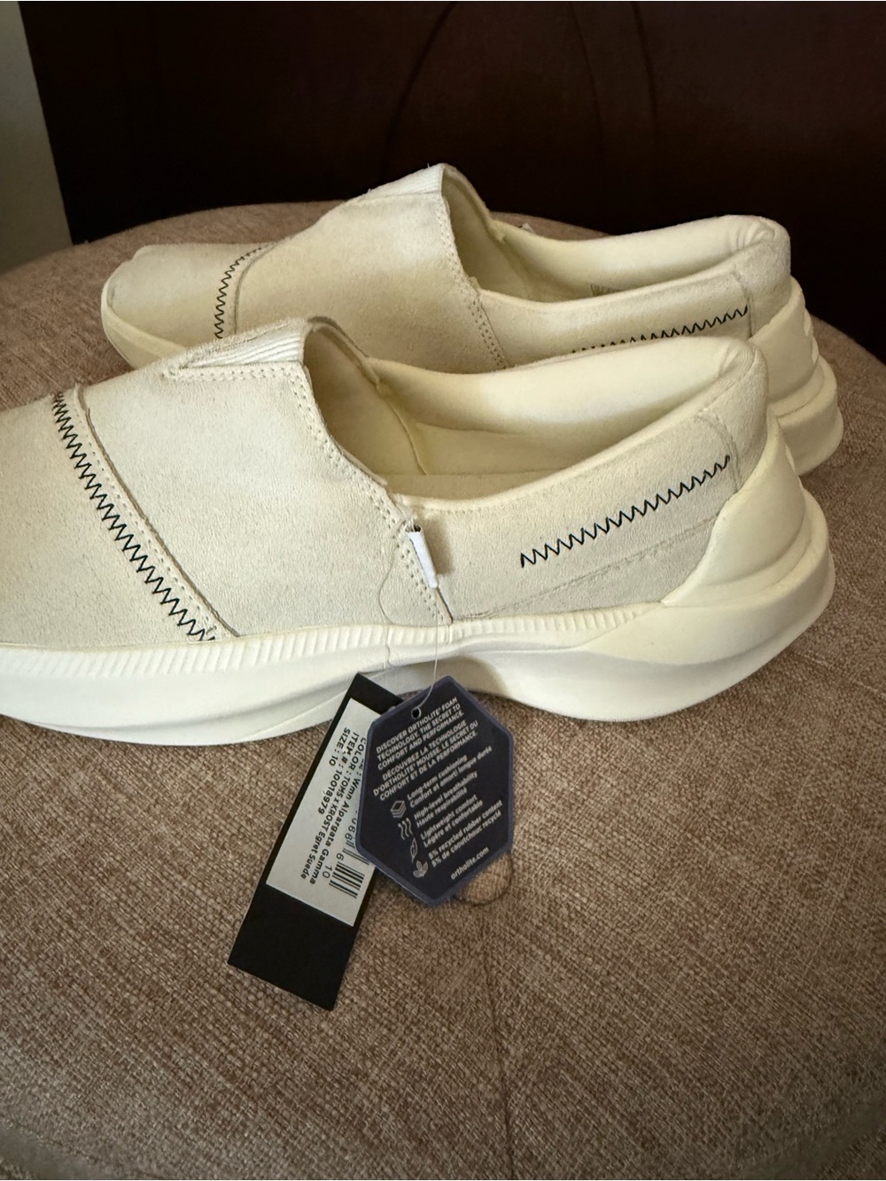 Toms X KROST Gamma Suede Women’s Slip-On Sneakers in Cream NWT